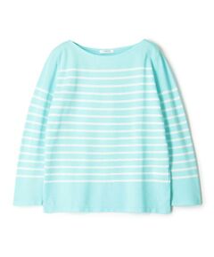 TOMORROWLAND / トゥモローランド Tシャツ | コットンボーダー ボートネックプルオーバー