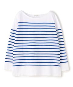 TOMORROWLAND / トゥモローランド Tシャツ | コットンボーダー ボートネックプルオーバー