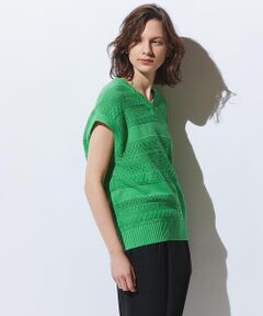 TOMORROWLAND / トゥモローランド ニット・セーター | ミックスステッチニット Vネックベスト