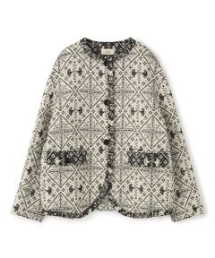 TOMORROWLAND / トゥモローランド ノーカラージャケット | タイルジャカード ノーカラージャケット