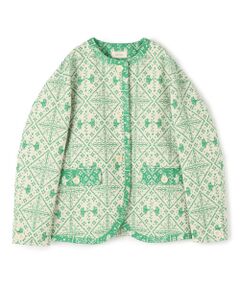 TOMORROWLAND / トゥモローランド ノーカラージャケット | タイルジャカード ノーカラージャケット