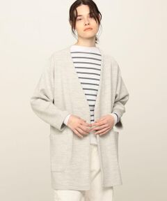 TOMORROWLAND / トゥモローランド ノーカラージャケット | ウールコットンダブルフェイスジャージー ノーカラージャケット
