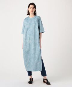 PASTEL d'Occitanie UNEVENLY DYED SATIN ロングシャツワンピース