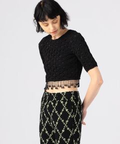 TOMORROWLAND / トゥモローランド シャツ・ブラウス | GANNI スモッキングサテン クロップドプルオーバー