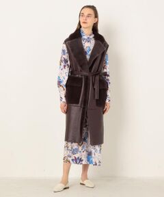 TOMORROWLAND / トゥモローランド ベスト | BLANCHA ミンクムートンコンビ ロングジレ