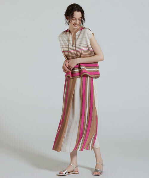 TOMORROWLAND / トゥモローランド シャツ・ブラウス | マルチボーダー ボウタイブラウス | 詳細1