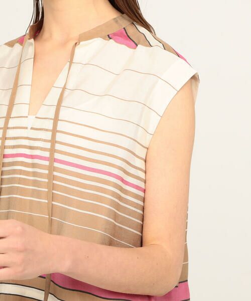 TOMORROWLAND / トゥモローランド シャツ・ブラウス | マルチボーダー ボウタイブラウス | 詳細8