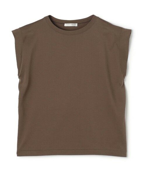 TOMORROWLAND / トゥモローランド Tシャツ | スーピマコットンジャージー フレンチスリーブプルオーバー（47 ライトブラウン）