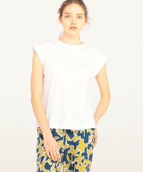 TOMORROWLAND collection フレンチスリーブTシャツ 2枚組 コットンシルク シャーリングラッフルスリーブブラウス