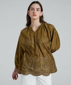 TOMORROWLAND / トゥモローランド シャツ・ブラウス | コットンパネルエンブロイダリー チュニックブラウス