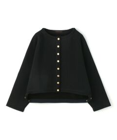 TOMORROWLAND / トゥモローランド ノーカラージャケット | フレンチテリー クルーネックジャケット