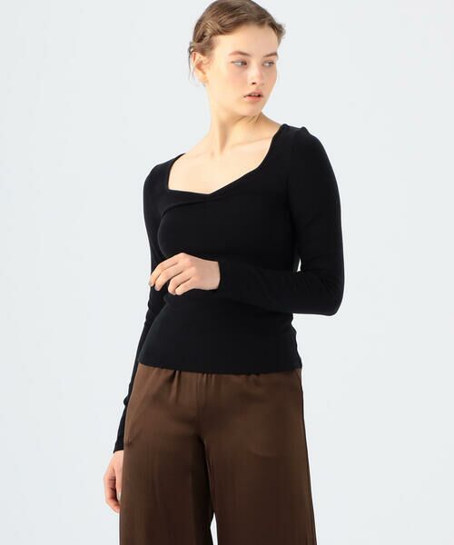 TOMORROWLAND / トゥモローランド カットソー | VINCE ペンタゴンネックプルオーバー（19 ブラック）