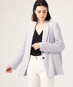 TOMORROWLAND / トゥモローランド テーラードジャケット | forte_forte レーヨンシルクツイード ギンガムチェックジャケット