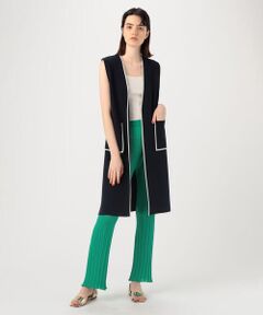 TOMORROWLAND / トゥモローランド ベスト | コットンアセテートミラノリブ ロングジレ