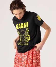 GANNI コットン プリントTシャツ