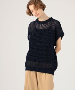 TOMORROWLAND / トゥモローランド ニット・セーター | メッシュコットン クルーネックベスト