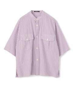 TOMORROWLAND / トゥモローランド シャツ・ブラウス | リヨセルブロード バンドカラーハーフスリーブシャツ