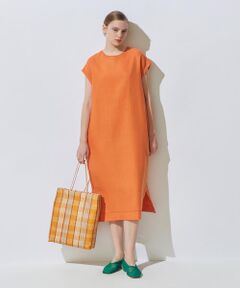 TOMORROWLAND / トゥモローランド ロング・マキシ丈ワンピース | リブコンビフレンチリネン フレンチスリーブワンピース