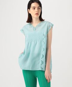 TOMORROWLAND / トゥモローランド シャツ・ブラウス | ラミーエンブロイダリー Vネックブラウス