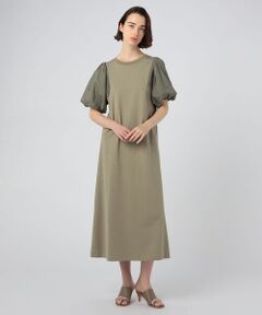 TOMORROWLAND / トゥモローランド ロング・マキシ丈ワンピース | コットンサッカーコンビ パフスリーブワンピース