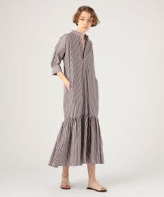 TOMORROWLAND / トゥモローランド ロング・マキシ丈ワンピース | コットンブロードストライプ ティアードワンピース