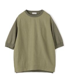 リネンニットコンビ クルーネックTシャツ