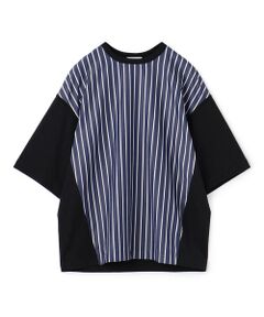 TOMORROWLAND / トゥモローランド カットソー | コットン天竺 シャツコンビショートスリーブカットソー