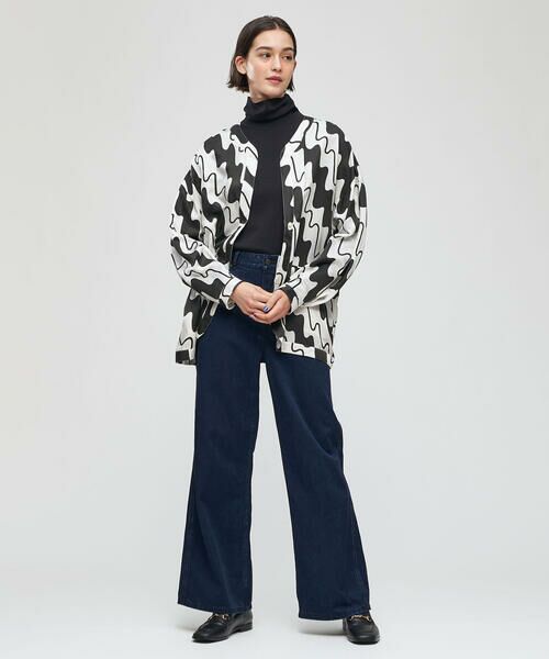 TOMORROWLAND / トゥモローランド ノーカラージャケット | ウェービーダイヤゴナルプリント ノーカラージャケット | 詳細1
