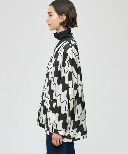 TOMORROWLAND / トゥモローランド ノーカラージャケット | ウェービーダイヤゴナルプリント ノーカラージャケット | 詳細3