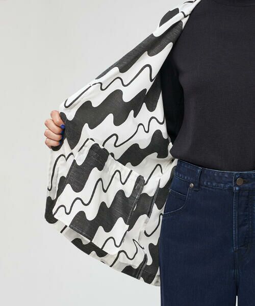 TOMORROWLAND / トゥモローランド ノーカラージャケット | ウェービーダイヤゴナルプリント ノーカラージャケット | 詳細6