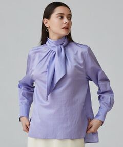 TOMORROWLAND / トゥモローランド シャツ・ブラウス | コットンシルクサテン バックボウタイブラウス