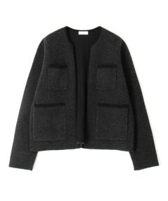 TOMORROWLAND / トゥモローランド カーディガン・ボレロ | ウールナイロンブークレー フロントオープンカーディガン