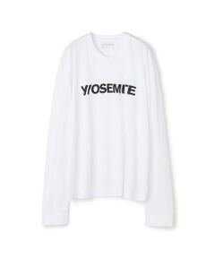 YOSEMITE コットンロゴプリント ロングスリーブプルオーバーWLJ3136YE