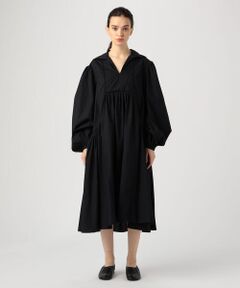 TOMORROWLAND / トゥモローランド ミニ丈・ひざ丈ワンピース | MERLETTE HILLIER スリーブ刺繍 コットンワンピース