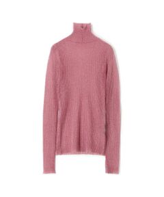 HIGH GAUGE GLITTER KNIT ポリエステルナイロン ラメニットハイネックプルオーバー