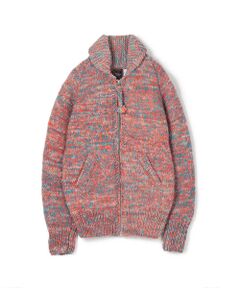 CHAMULA MIX HEATHER ZIPPER ウール ジップアップニット