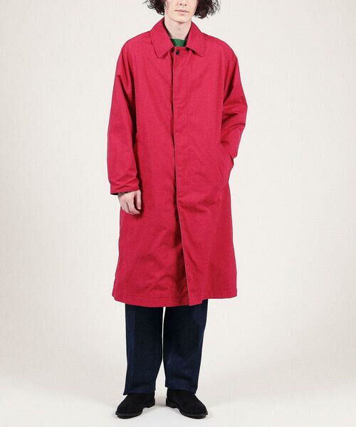 【美品】コート スタンドカラー ステンカラーコート コットンコート 赤いコート