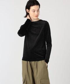 TOMORROWLAND / トゥモローランド カットソー | レーヨンポリステルベルベット クルーネックプルオーバー