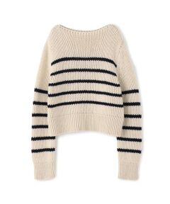 TOMORROWLAND / トゥモローランド ニット・セーター | ファインウールライン ボートネックプルオーバー