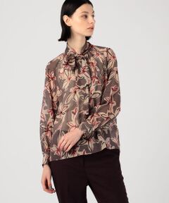 TOMORROWLAND / トゥモローランド シャツ・ブラウス | フローフラワープリント ボウタイブラウス