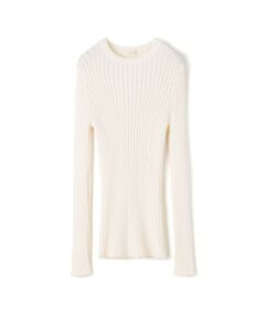 TOMORROWLAND / トゥモローランド ニット・セーター | ウールシルクリブ クルーネックプルオーバー