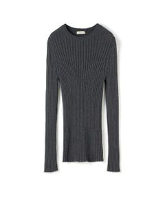 TOMORROWLAND / トゥモローランド ニット・セーター | ウールシルクリブ クルーネックプルオーバー