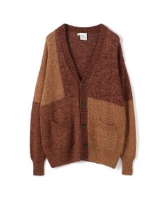 Knit brary Vネックカラーブロックカーディガン