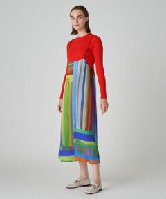 TOMORROWLAND / トゥモローランド ミニ丈・ひざ丈ワンピース | VISIONプリント キャミソールワンピース