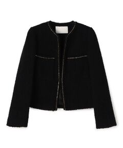 TOMORROWLAND / トゥモローランド ノーカラージャケット | ツイストループツイード ノーカラージャケット