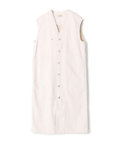 TOMORROWLAND / トゥモローランド ミニ丈・ひざ丈ワンピース | ピグメントドリルクロス Vネックワンピース