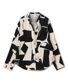 TOMORROWLAND / トゥモローランド シャツ・ブラウス | スパンシルクシャドウプリント バンドカラーシャツ