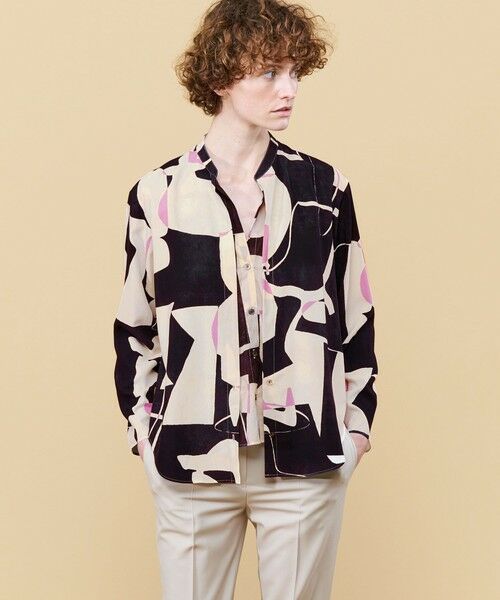 TOMORROWLAND / トゥモローランド シャツ・ブラウス | スパンシルクシャドウプリント バンドカラーシャツ | 詳細2