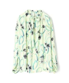 TOMORROWLAND / トゥモローランド シャツ・ブラウス | サークルペイントプリント ボウタイギャザーブラウス