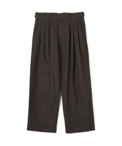 MONITALY Triple Tuck Wide Pants ウールナイロン タックパンツ